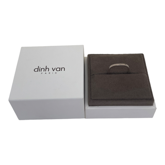 Bague alliance Dinh Van Carré 2 mm or blanc