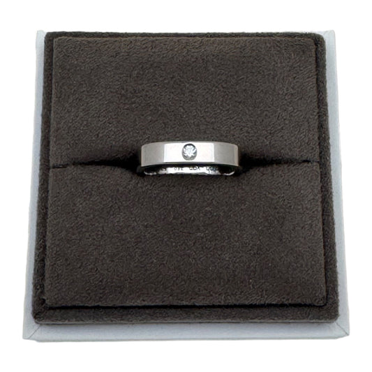 Bague alliance Dinh Van Carré 4 mm diamant et or blanc
