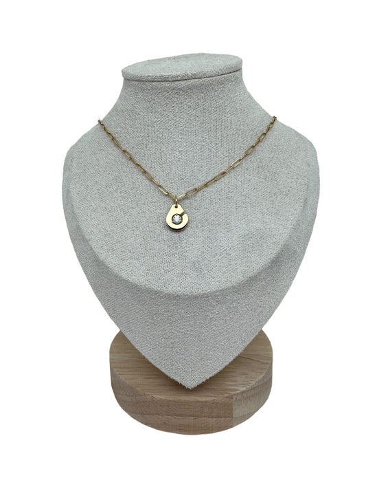 Chaîne et pendentif Dinh Van Menottes R10 diamant et or jaune