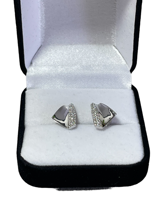 Boucles d'oreilles Voiles diamants et or blanc
