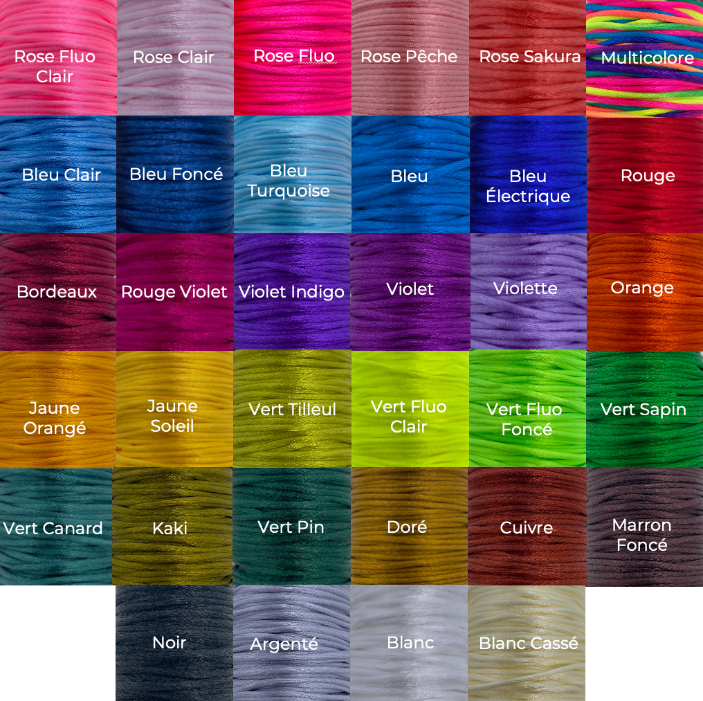 Cordons satinés de couleur pour bracelet Dinh Van, Cartier, Messika