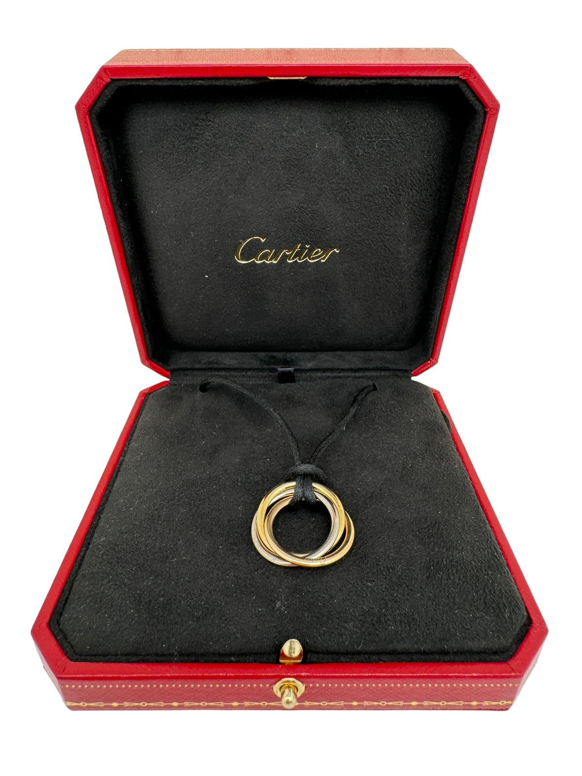 Pendentif Cartier Trinity dans son écrin Cartier
