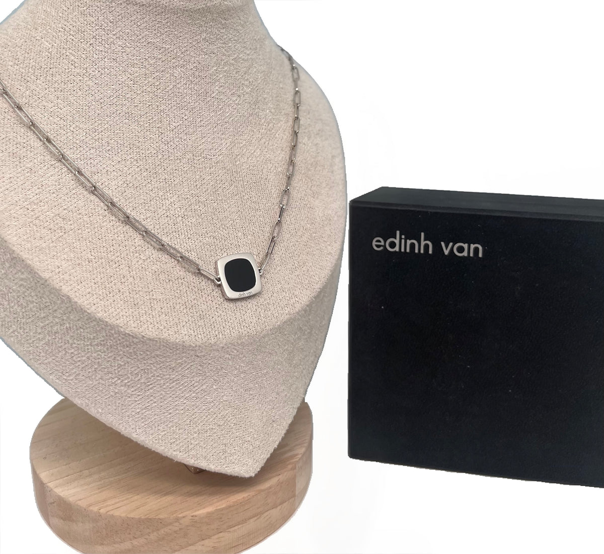 Collier Dinh Van Impression onyx & or blanc