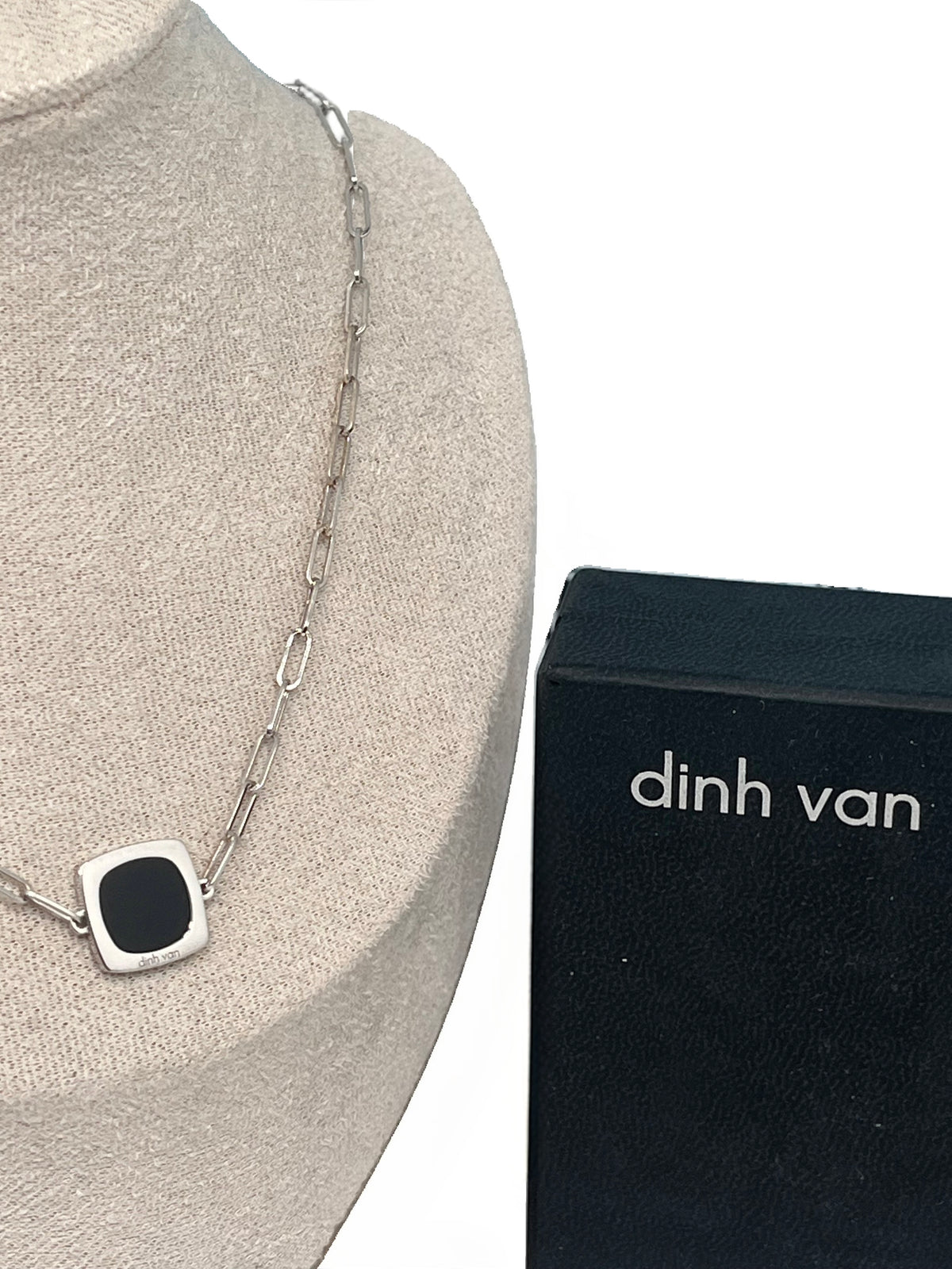 Collier Dinh Van Impression onyx & or blanc