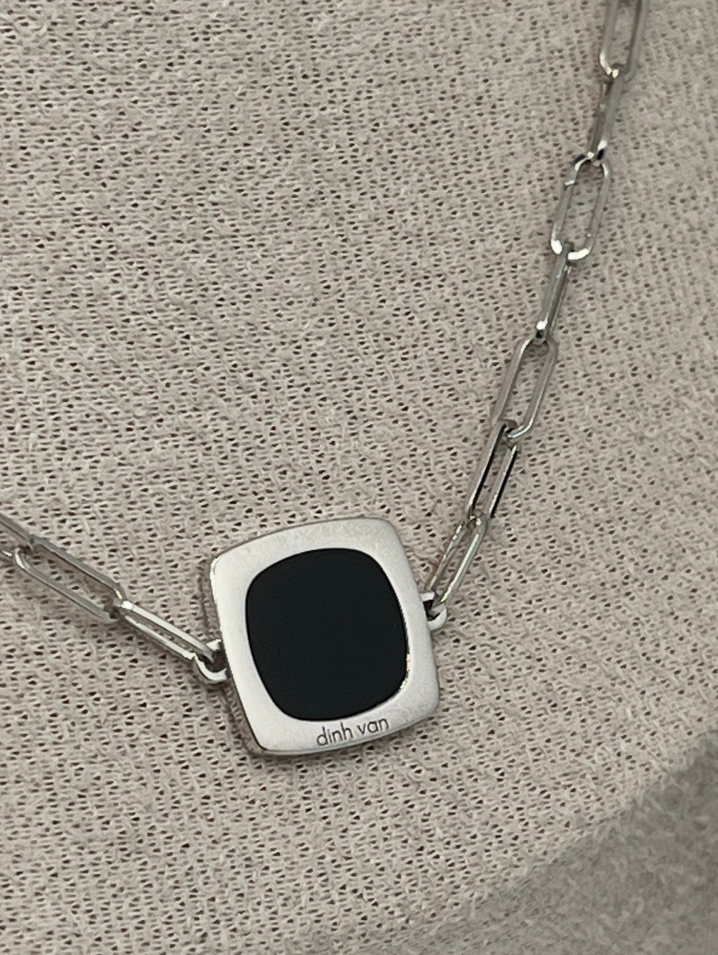 Collier Dinh Van Impression onyx & or blanc