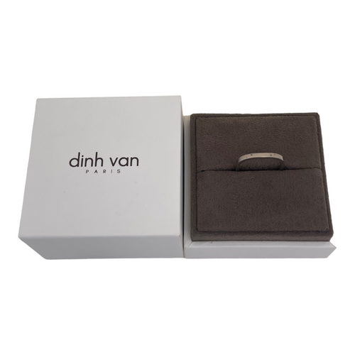 Bague alliance Dinh Van Carré 2 mm or blanc
