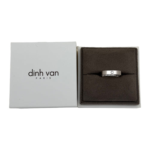 Bague alliance Dinh Van Carré 4 mm diamant et or blanc