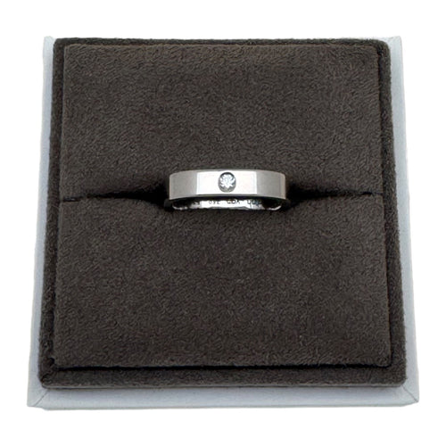 Bague alliance Dinh Van Carré 4 mm diamant et or blanc