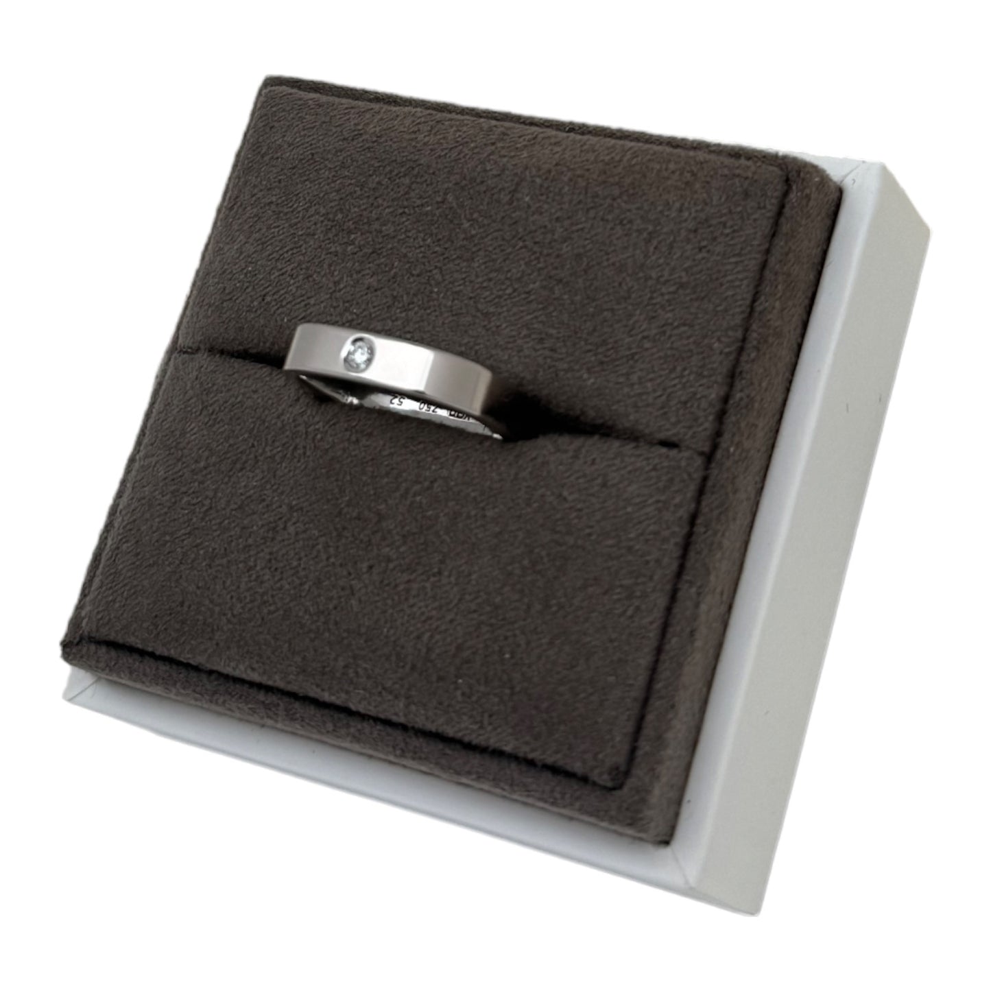 Bague Alliance Dinh Van Alliance Carré 4mm Diamant &  Or Blanc