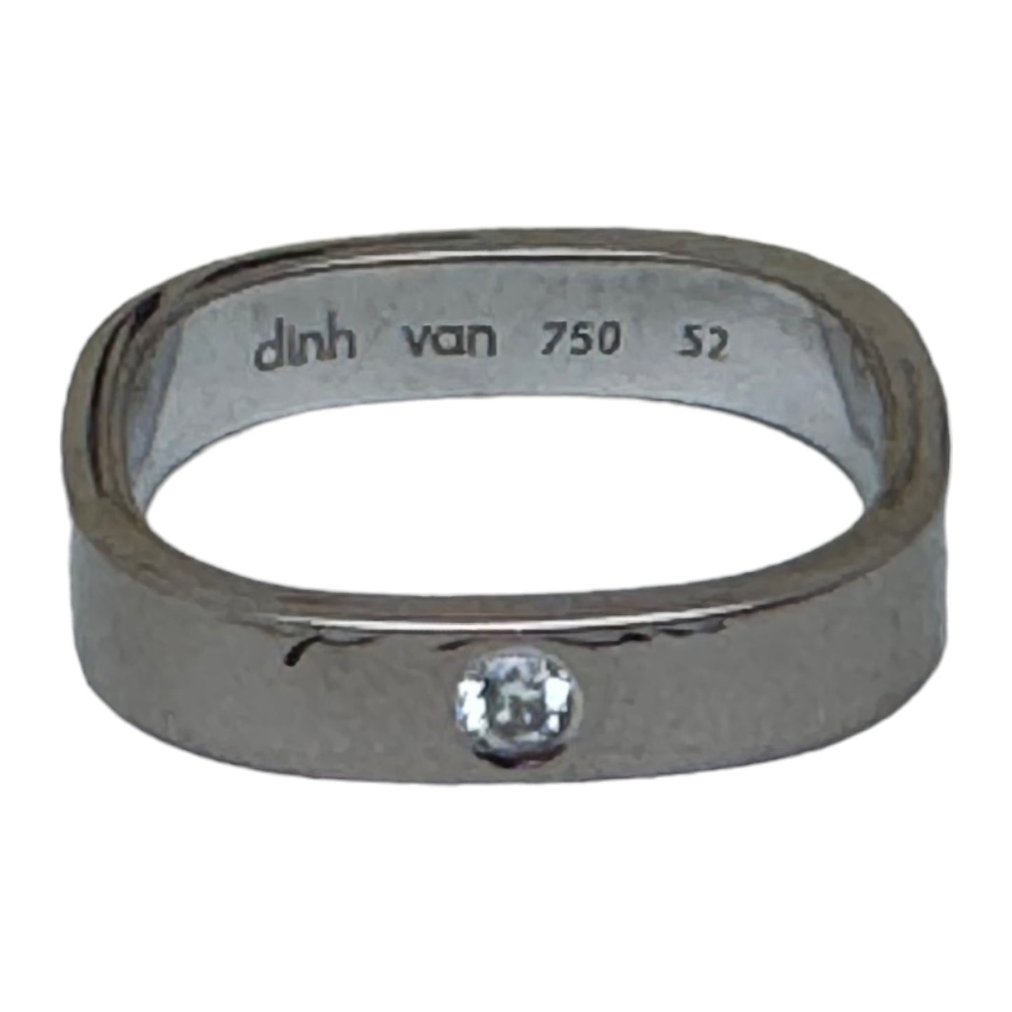 Bague Alliance Dinh Van Alliance Carré 4mm Diamant &  Or Blanc