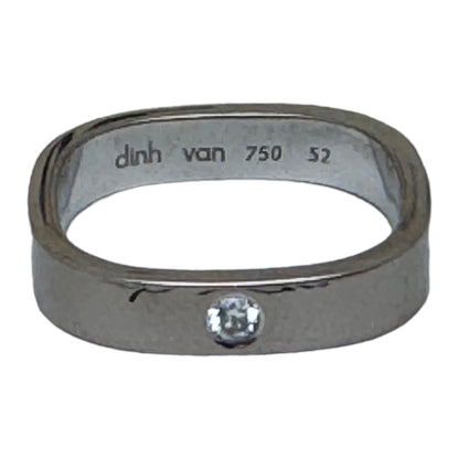 Bague Alliance Dinh Van Alliance Carré 4mm Diamant &  Or Blanc