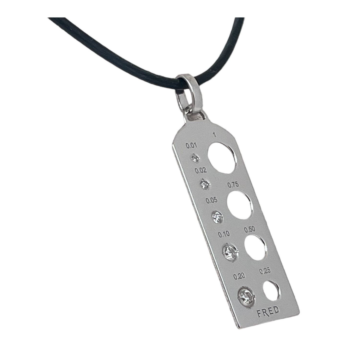 Pendentif / Collier Fred Calibre 5 Diamants & Or Blanc