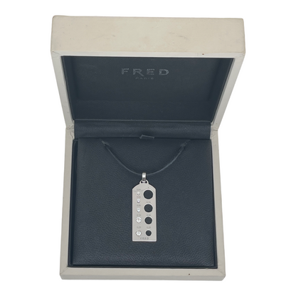 Pendentif / Collier Fred Calibre 5 Diamants & Or Blanc