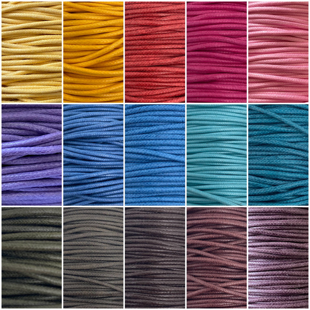 Nuancier des 15 couleurs de cordon coton pour bracelet Dinh Van, Cartier, Fred, Messika