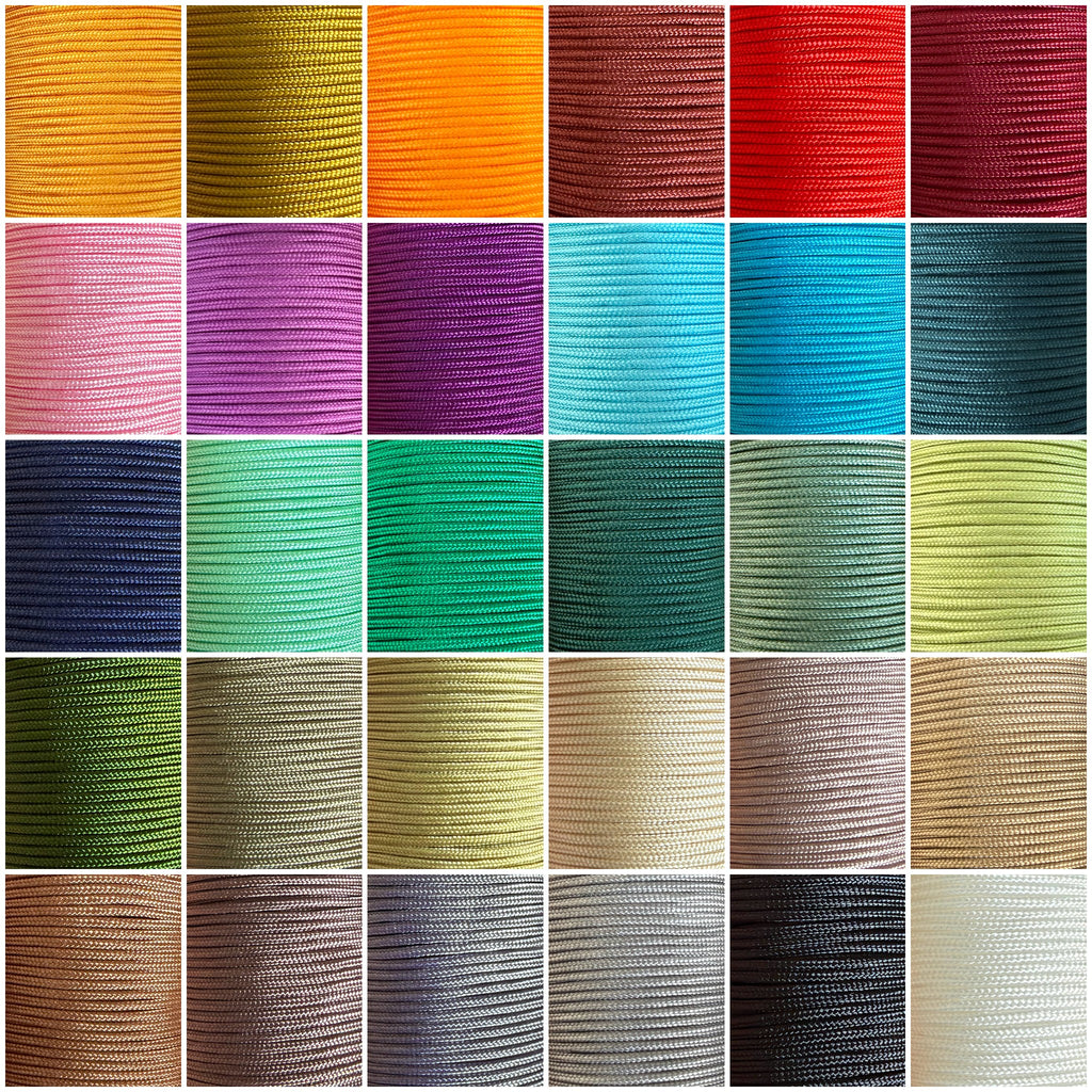 Nuancier des 30 couleurs de cordon polyester 1,8 mm pour bracelet Dinh Van, Cartier, Fred, Messika