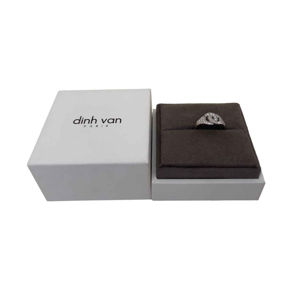 Bague Dinh Van Menottes R8 full pavé diamants or blanc