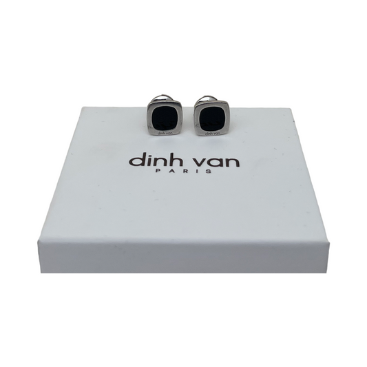 Boucles d'oreilles Dinh Van onyx et or blanc