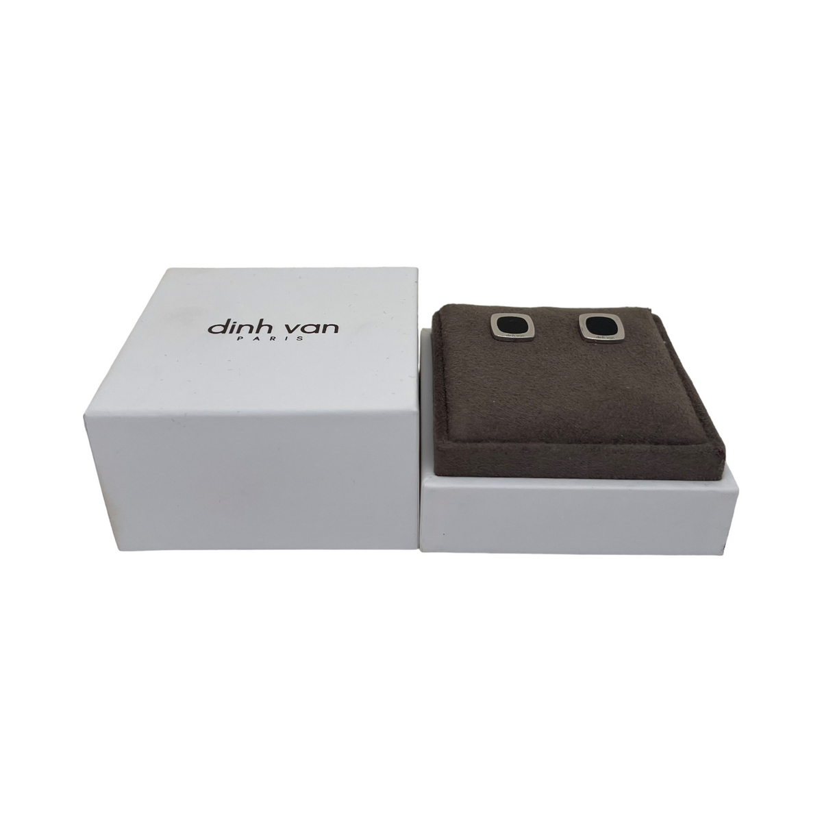 Boucles d'oreilles Dinh Van onyx et or blanc