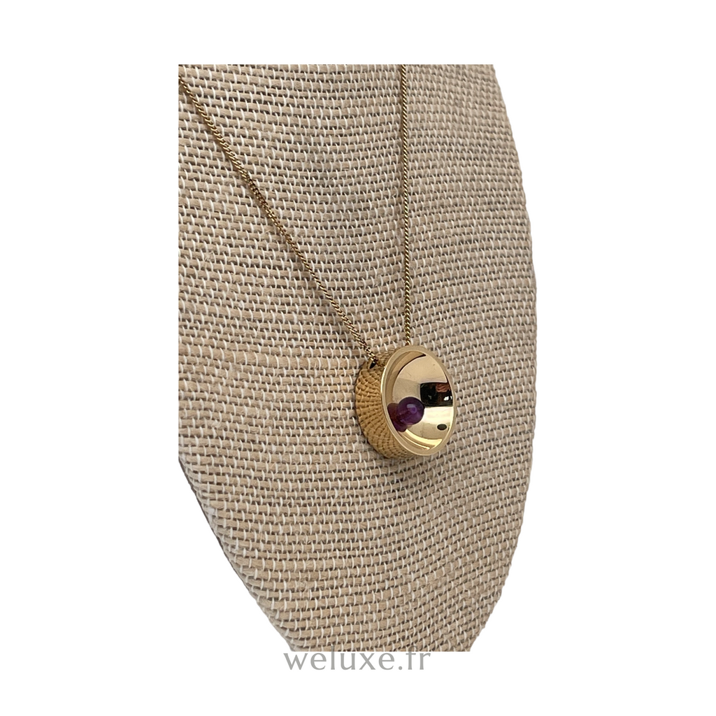 Collier pendentif Dinh Van Osmose améthyste or jaune