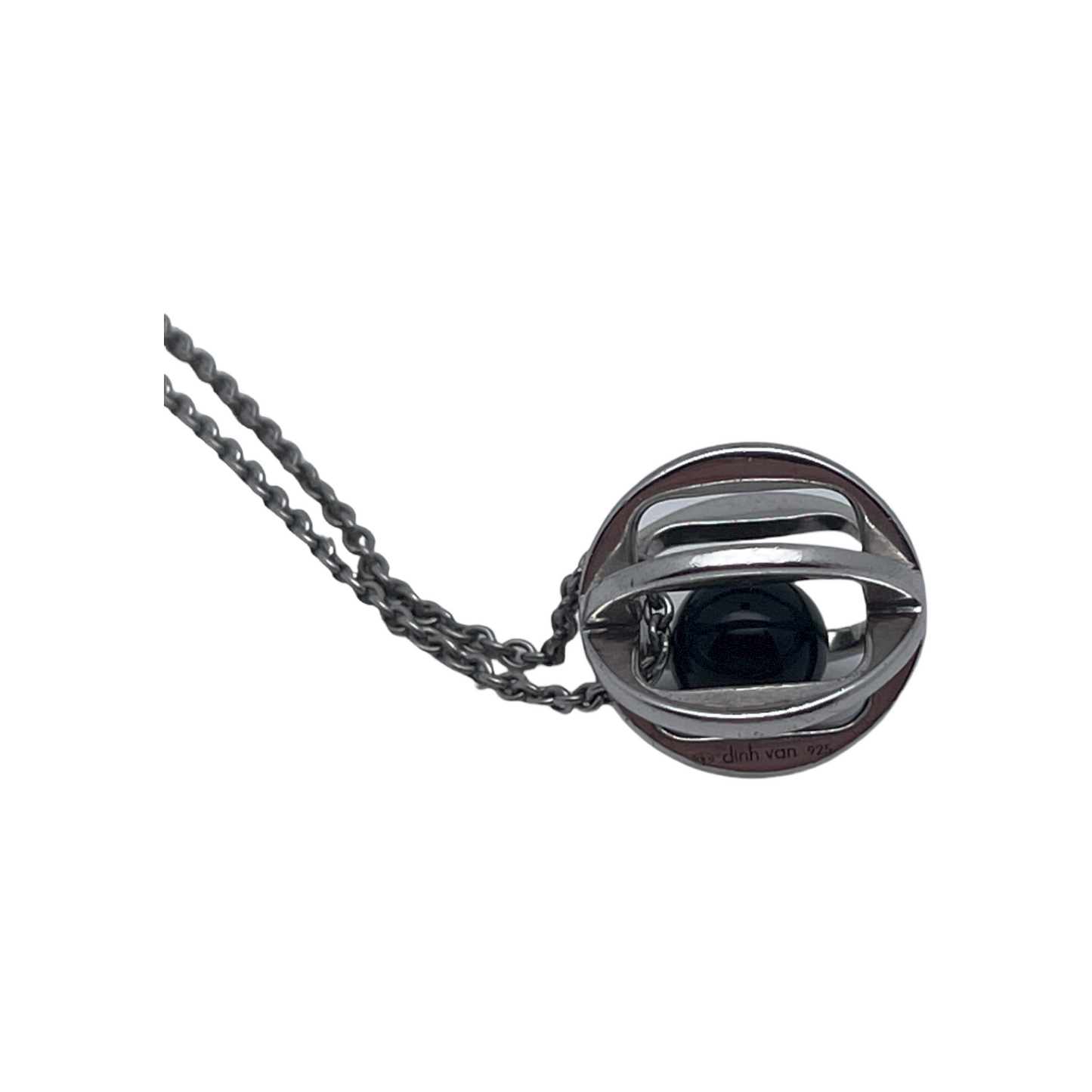 Chaine & Pendentif Dinh Van Sphere Onyx & Argent