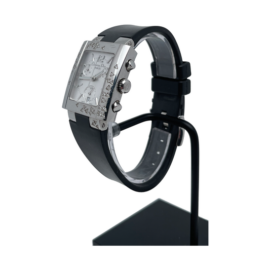 Montre Dior Riva chronomètre diamants et acier
