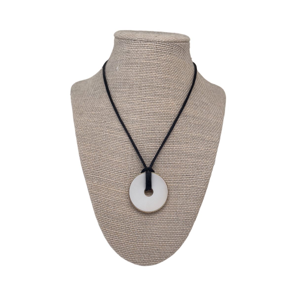 Pendentif Pi céramique blanche et or jaune