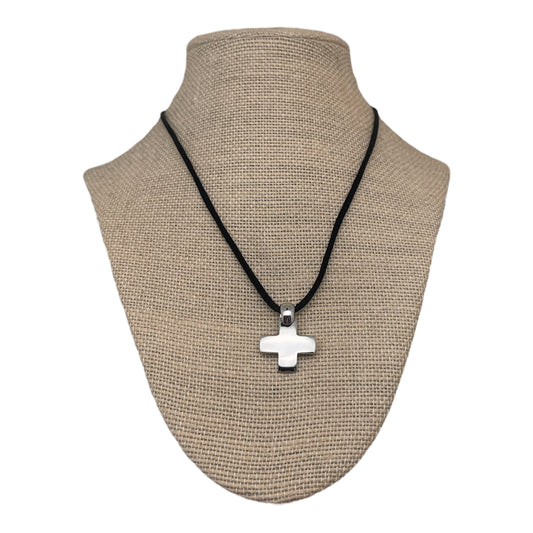 Pendentif Pomelato Croix Or Blanc