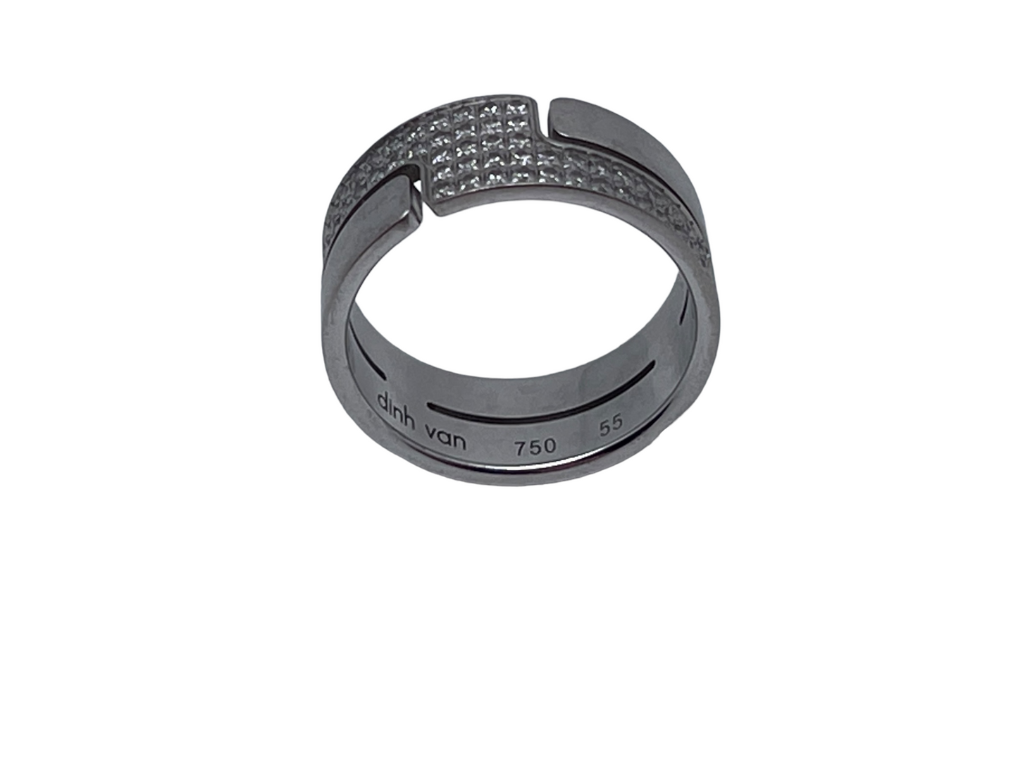 Bague Dinh Van Seventies Diamants & Or Blanc