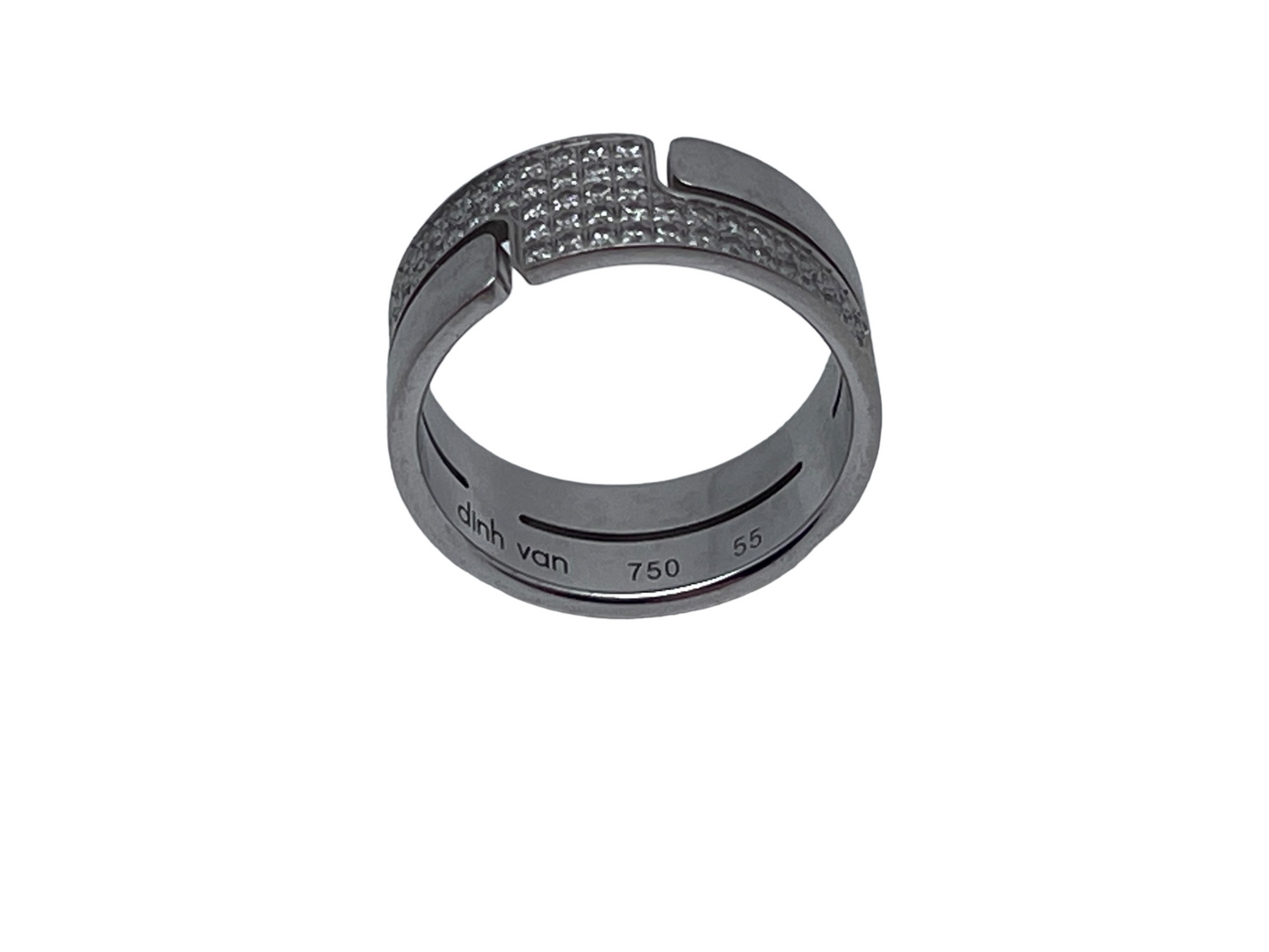 Bague Dinh Van Seventies Diamants & Or Blanc